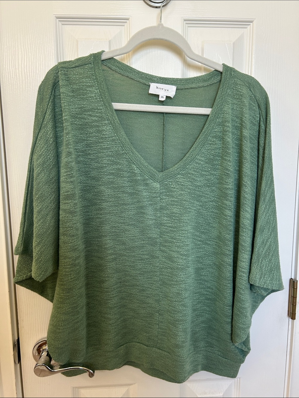 Korye Olive Green V-Neck Tunic Top